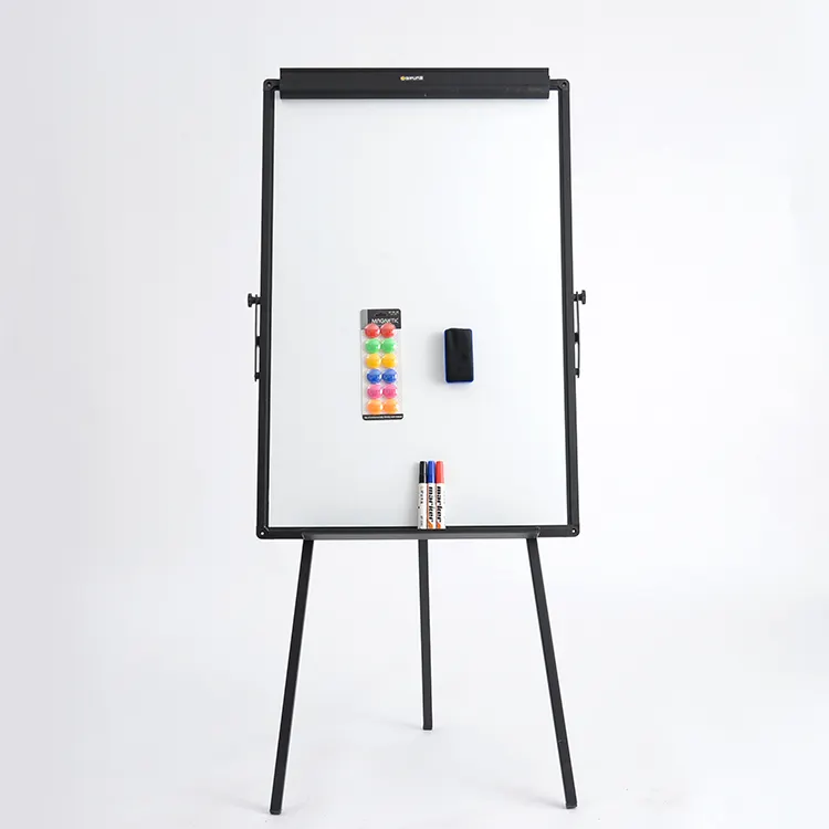 2020 hot sale height adjustable tubes tripod flip chart magnetic whiteboard with stand