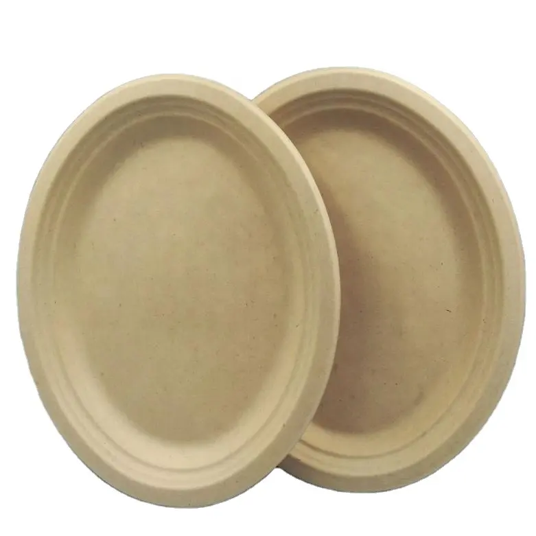 Bagasse Paper Plate Factory Direct Sales 100% Biodegradable Compostable Bagasse Tableware Paper Plate Party Dinner Set