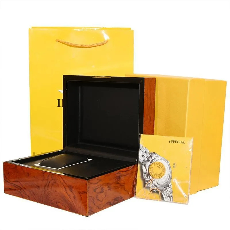 Высококачественная коробка для часов, бумажные пакеты, сертифицированные оригинальные коробки для деревянных мужских часов breitling, подарочная коробка