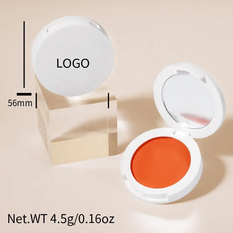 High Quality Contour Blush Highlight Palette Customize Private Label Waterproof Mini Pressed Powder Blusher With Mirror