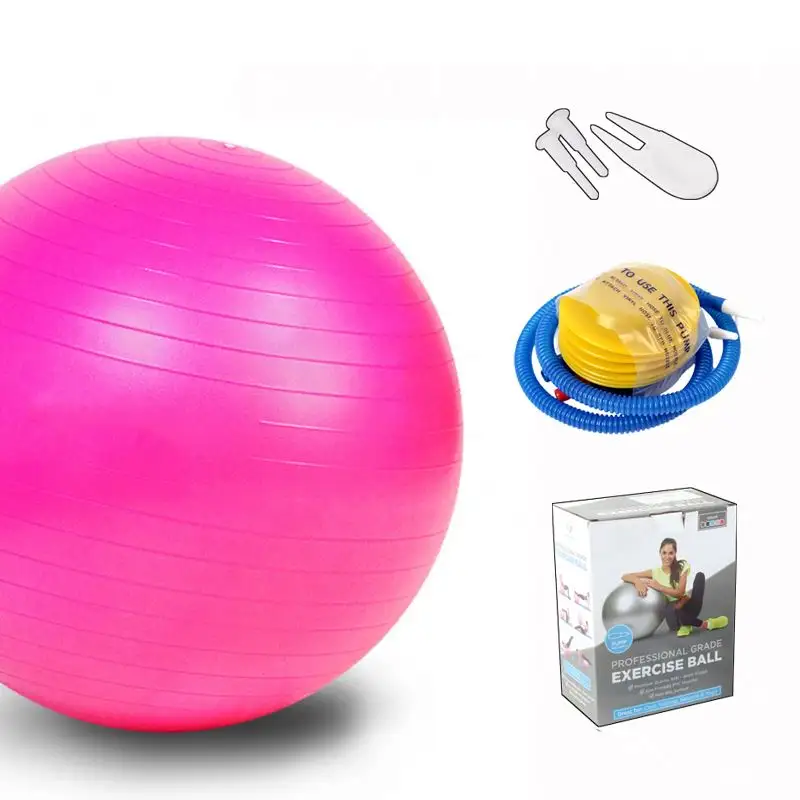 Anti Slip 65Cm Gym Stability Exercise Logo Inflatable Pvc Back Yoga Ball, Resistance Pilates Ball