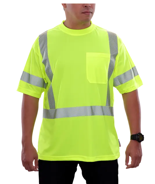 Hi-Vis Строительная рабочая одежда с карманами, высокая видимость, светоотражающая лента, вязаная Сетчатая футболка, защитная форма