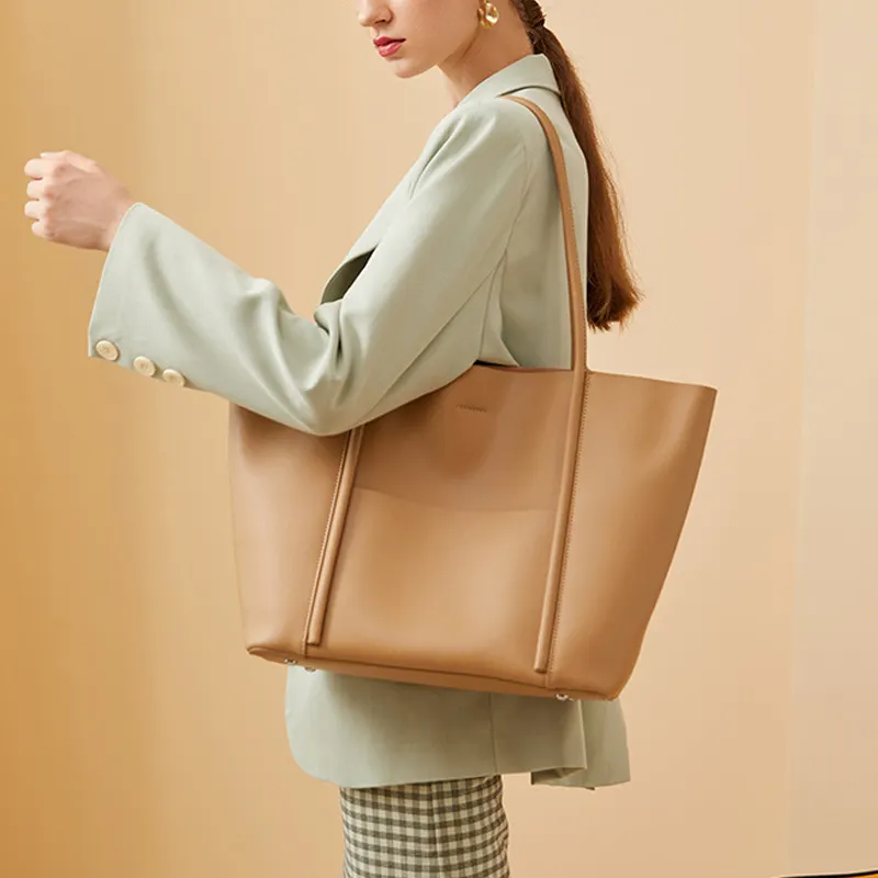 Лидер продаж с фабрики, 2024, Новая модная женская сумка большой вместимости, сумка через плечо из натуральной кожи для женщин