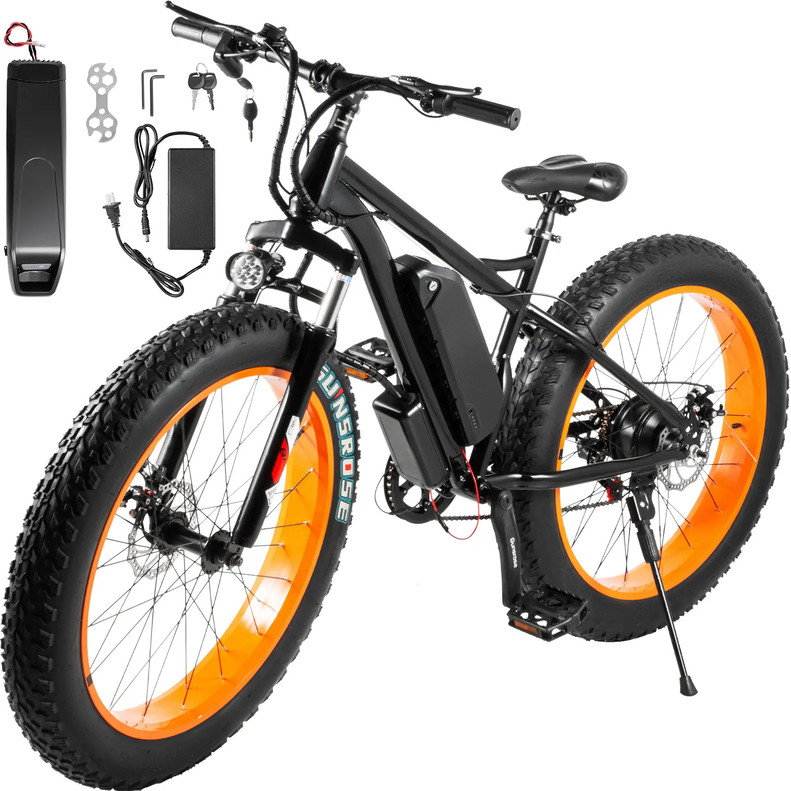 26 Inch 48V 250-1500W Cheap Fat Tire Electric Bike / Full Suspension Electric Mountain Ebike