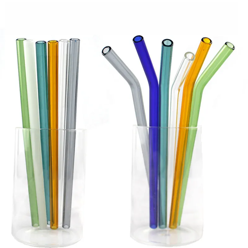 Стеклянные соломинки для смузи, Длинные 8x8 мм, Многоразовые прозрачные соломинки для приготовления смузи