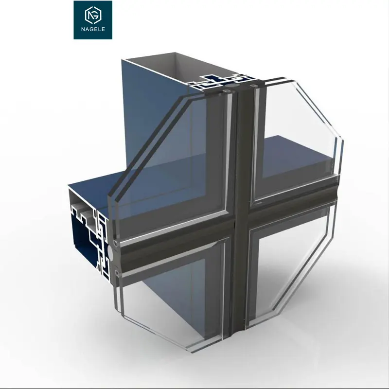 Стеклянная занавеска RTS для здания, стоимость квадратного метра, алюминиевый профиль, бескаркасная стеклянная занавеска, изогнутая