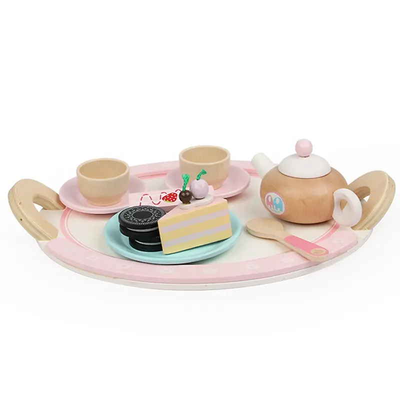 Real Life Wooden Kitchen Toys Tea Set Real Life Play Cosplay House Educational Cosplay Toy Tableware Gift