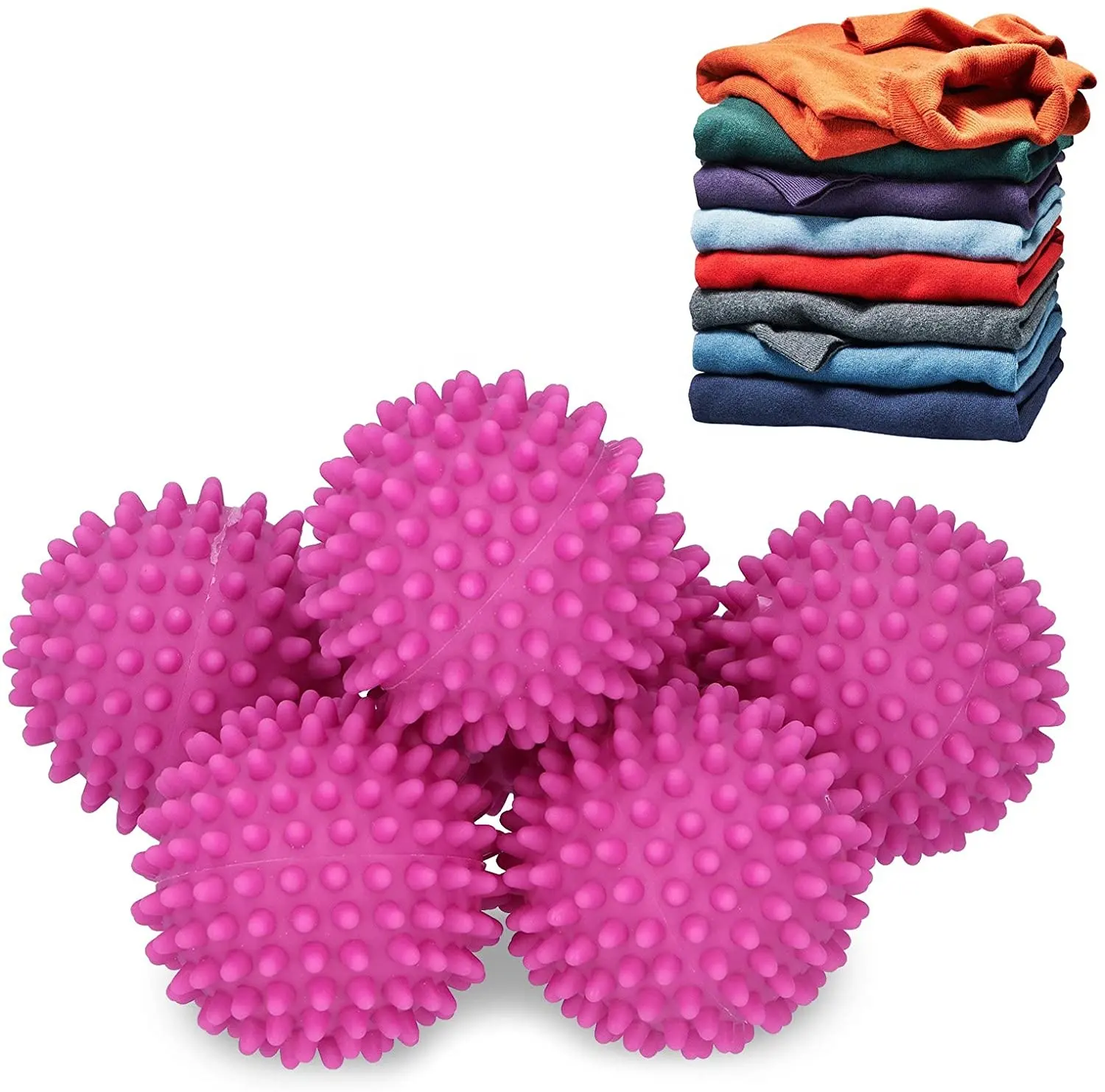 Eco Friendly Green Plastic Reusable Wool Drying Balls in Laundry Anti Static Colorful PVC Clothing Dry Ball