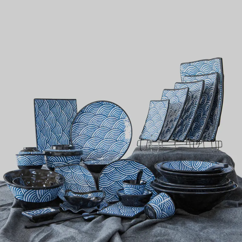 Фабричная сине-белая небьющаяся меламиновая посуда, меламиновые тарелки, чаши, зарядные устройства, тарелки, обеденные Свадебные меламиновые тарелки