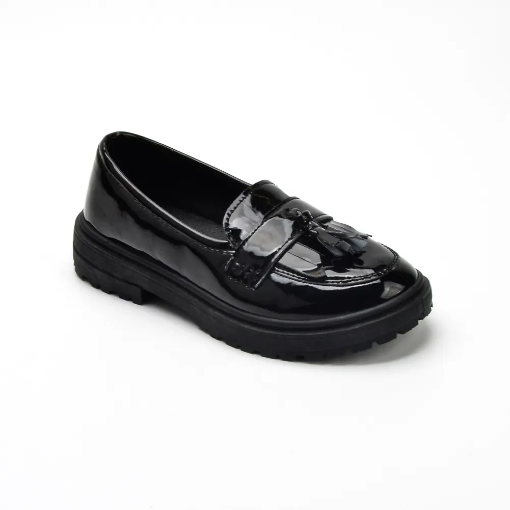 Модные туфли из искусственной кожи для учащихся и вечеринок, школьная обувь с бахромой для девочек-подростков