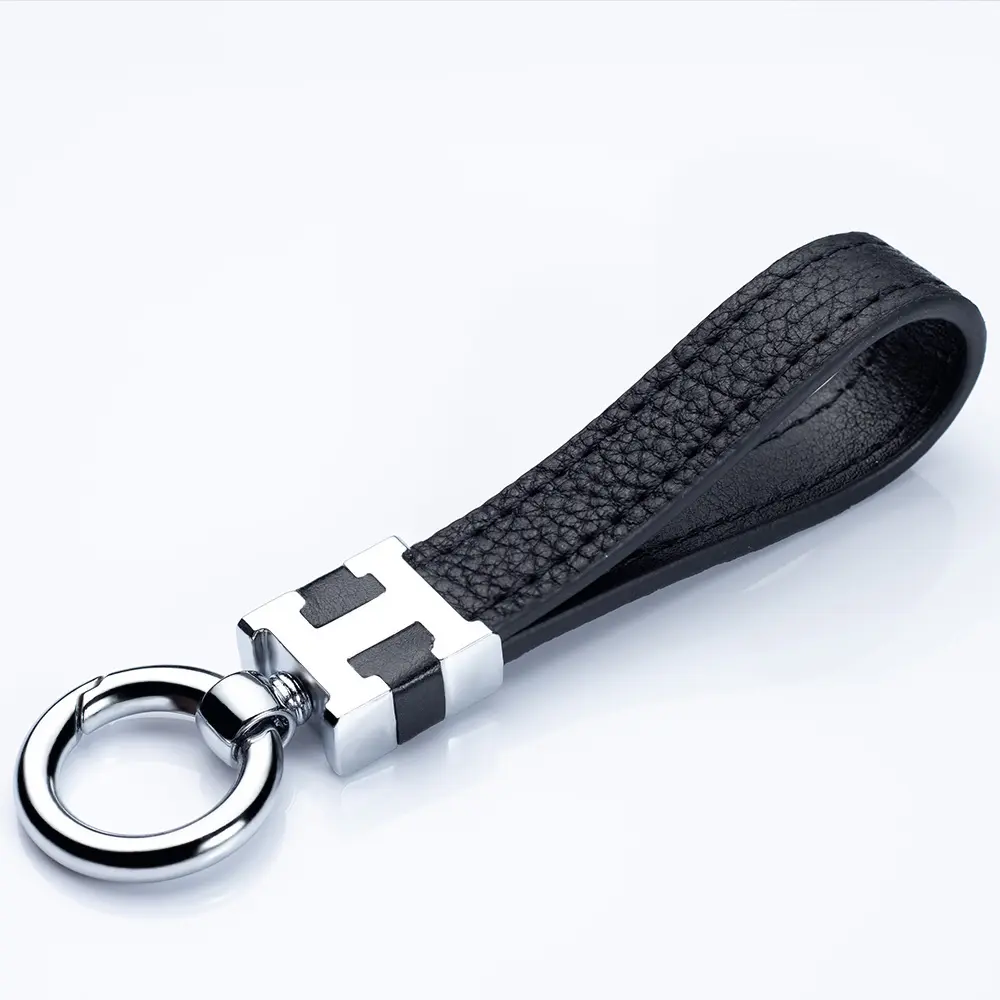 Genuine Leather Key Fob Cover For All Models Car Key Protection Case Metal Leather Key Chain For Men And Women Gift Key Holder