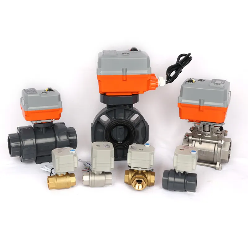 hot selling DN20 3/4'' AC 110 220 20NM 3-piece SS304 motorized electric modulating actuator ball valves valve actuator