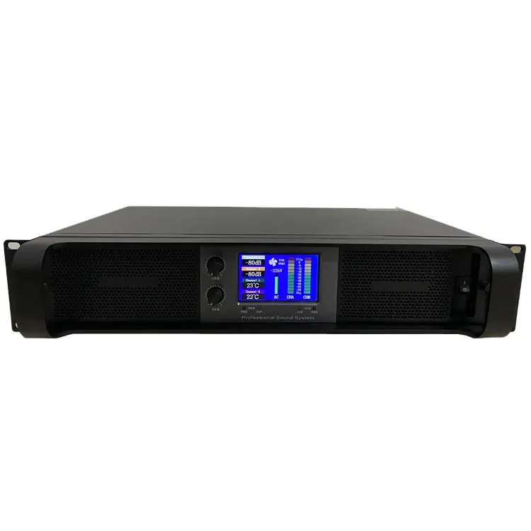 LA-600 профессиональный аудио звук стерео усилитель мощности 2 канала 600 Вт с сенсорным экраном для караоке динамики сабвуфер DJ
