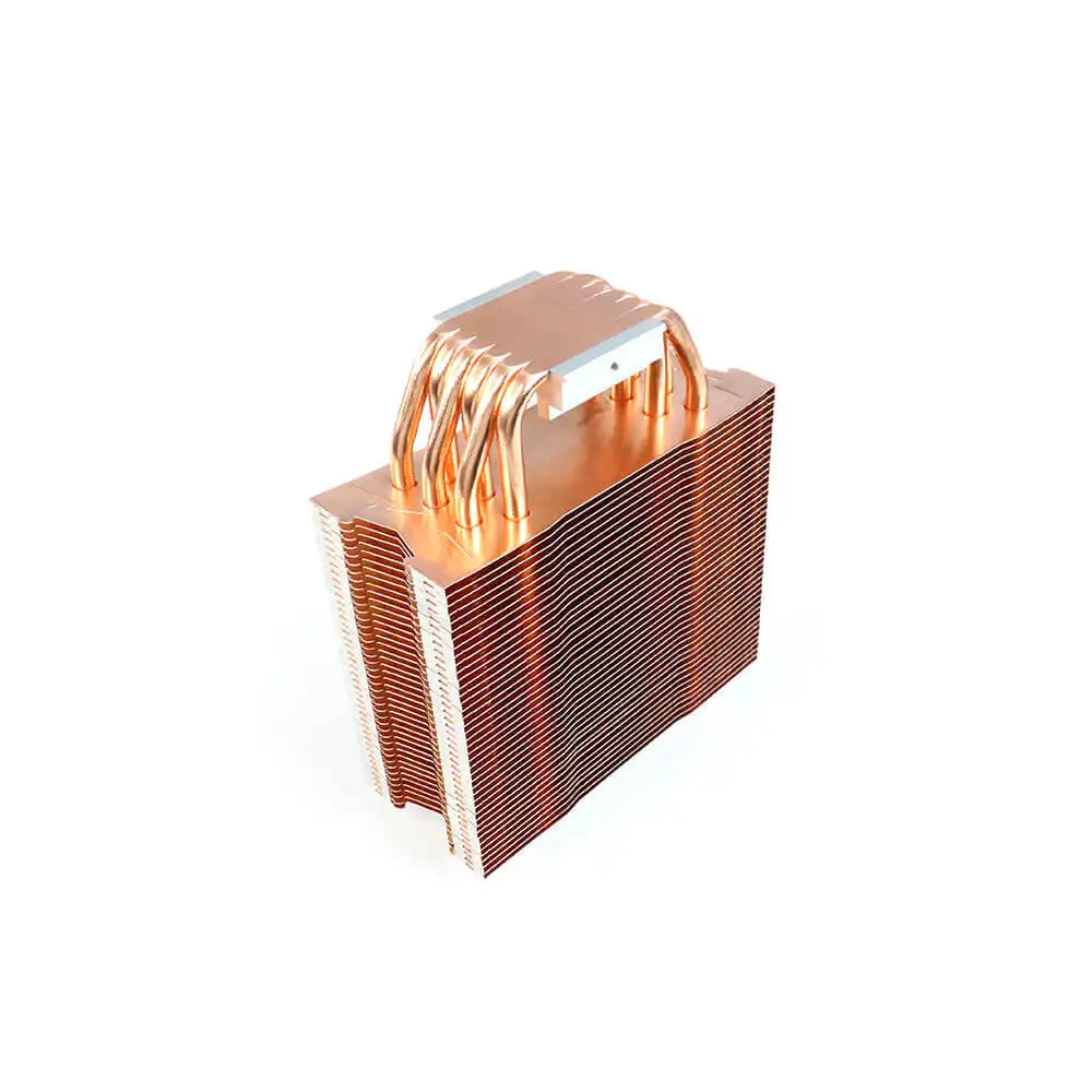 CPU Heat Sink Supplier Heat Pipes Zipper Copper Fin Radiator