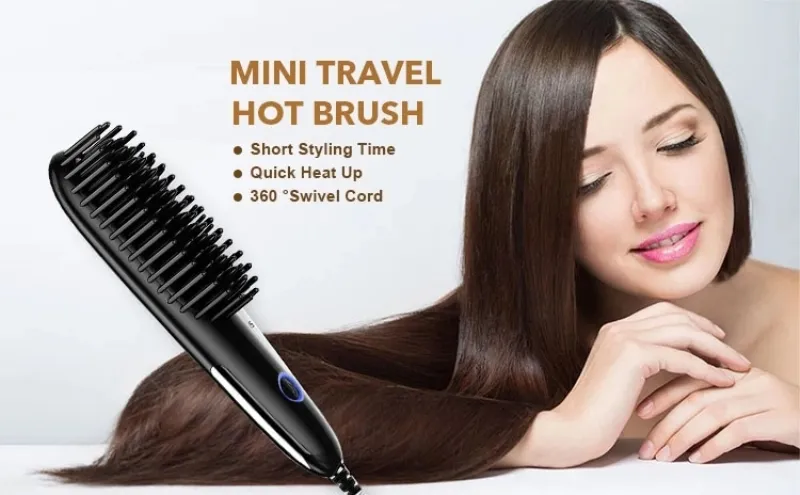 Hair Straightener Brush Hair Straightener Comb Permanent Steam Best Flat Hot Electric Cream Fast Ceramic Professional Hair Straightening Brush