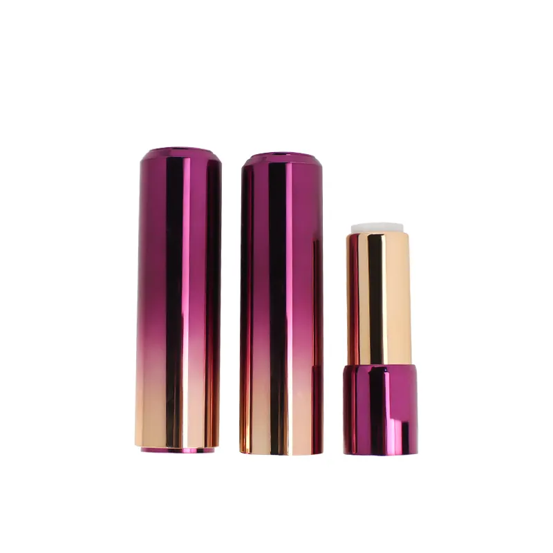 Jinze stock goods wholesale the gradient of purple push lipstick tube lip balm container packaging