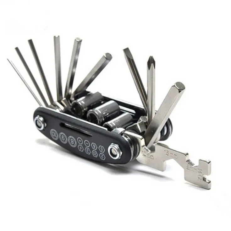 Оптовая продажа Многофункциональный комбинированный ключ для горного велосипеда Отвертка складной ремонт велосипеда 16 в 1 инструменты для велосипеда