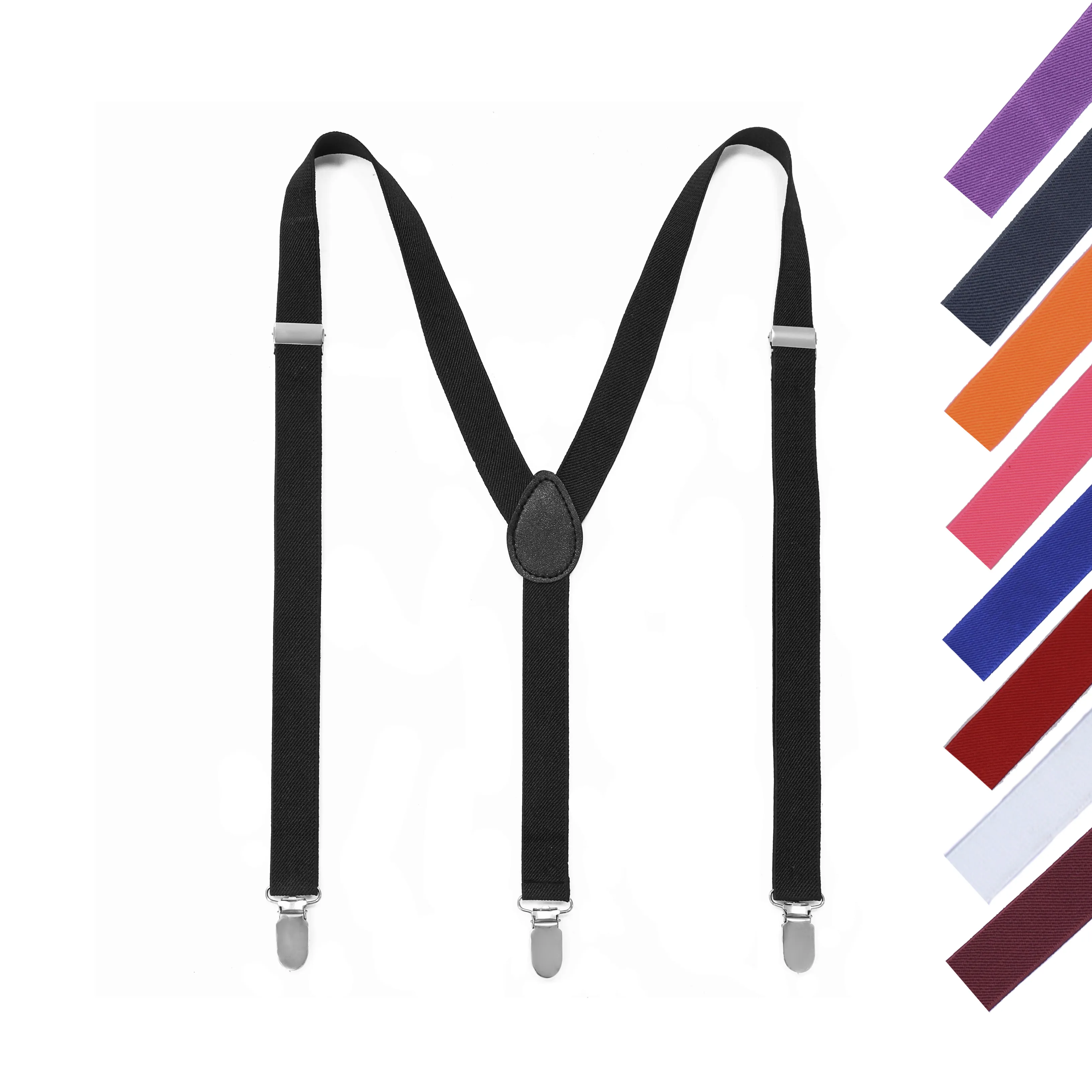 Wholesale Custom Men Print Solid Color Rainbow Suspenders Adjustable Elastic Brace Suspenders Straps