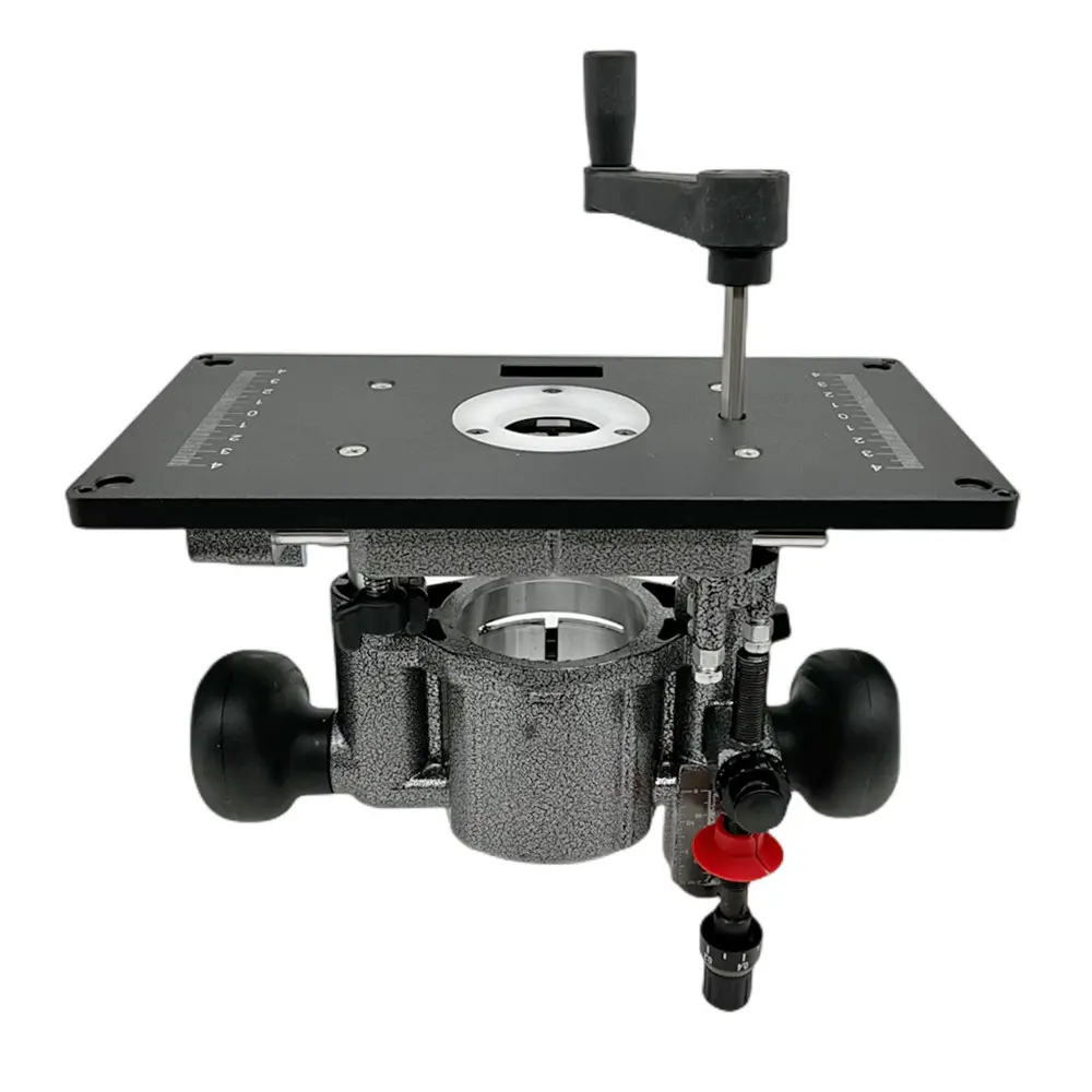 Precision Router Lift for 65mm Diameter Motors,Router Lift Table Base and Aluminum Router Table Insert Plate Workbenches Tools