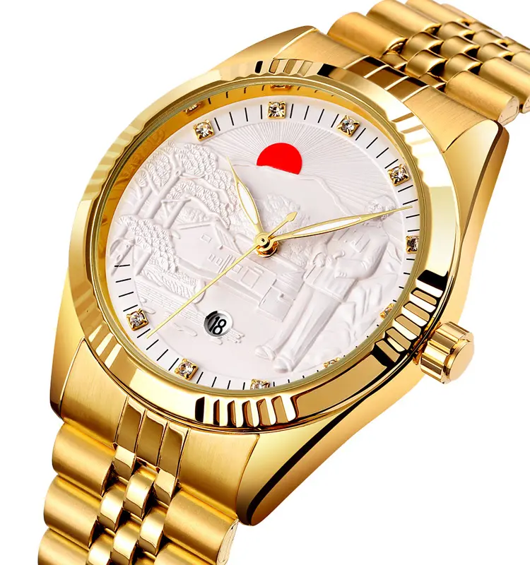 SKMEI 9233 Men's Watches Fashion Waterproof Bracelet Quartz Wristwatch Luxury Stainless Steel band gold wrist men watches