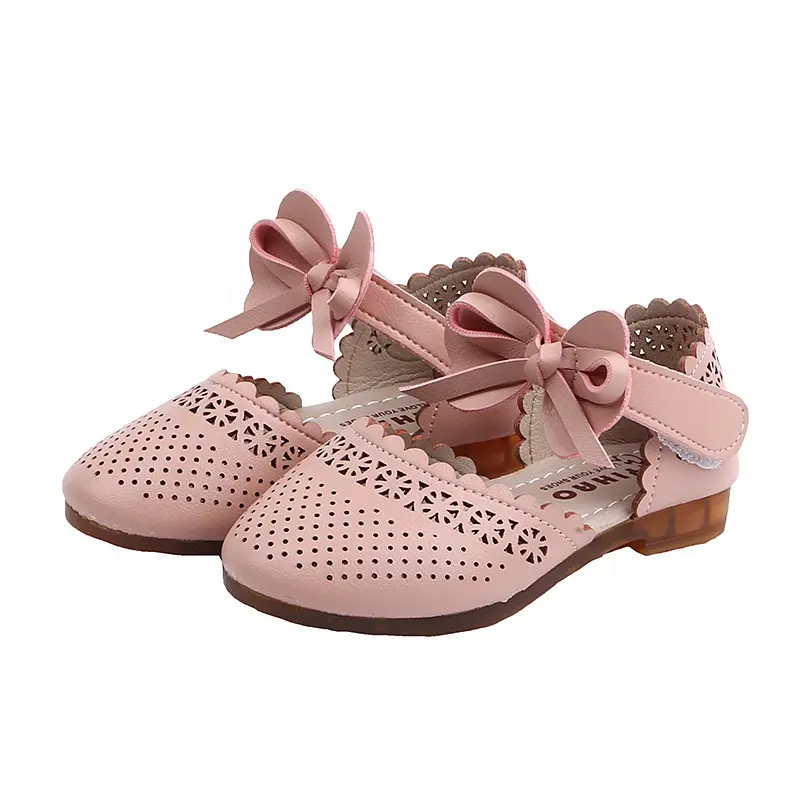 EVERTOP best sale synthetic leather anti slip butterfly sweet kids shoes child dress shoes