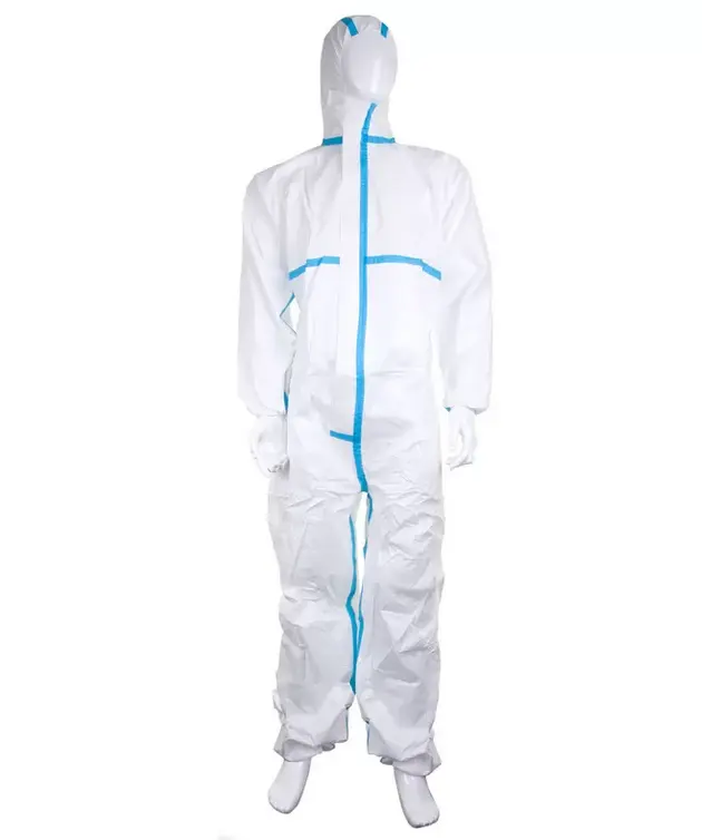 TYPE 5&6 Microporous Disposable Coverall Suit With Tape