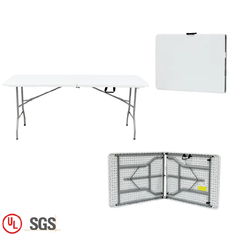 Heavy duty camping foldable table restaurant rectangle folding 6ft plastic table