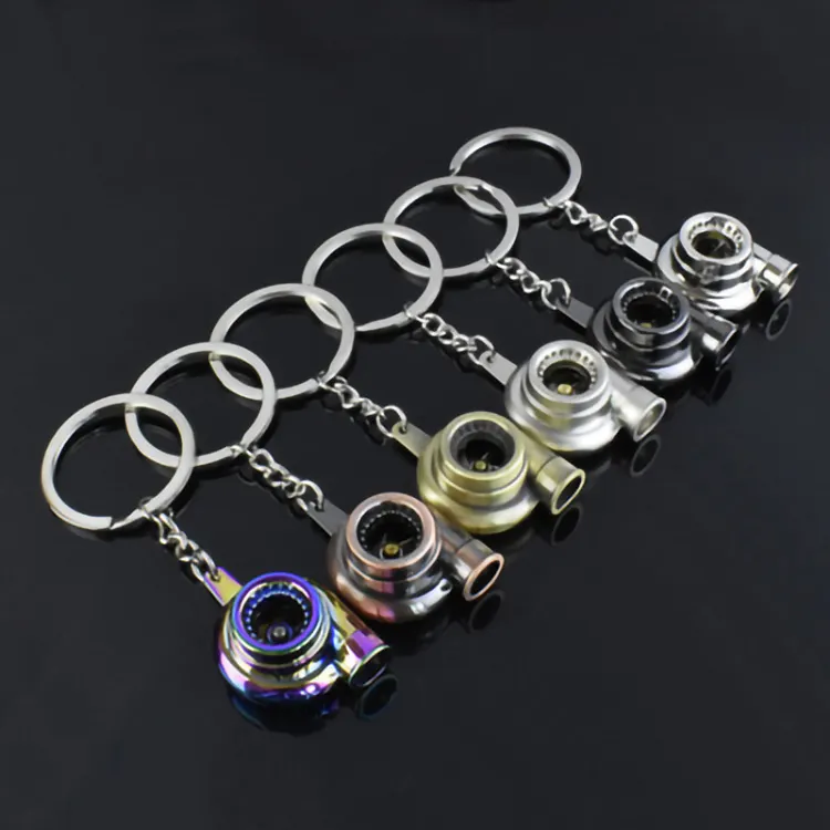 Rising Moon Wholesale Metal 3D Car Turbo Keychain Promotion Gift Keychains For Men Turbo Key Chain