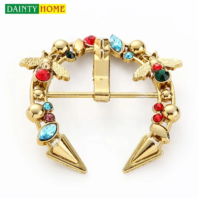 shoe buckle af1 gold diamond metal adjust pin buckles for shoes accessories