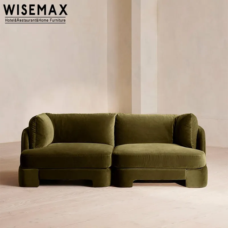 WISEMAX мебель Роскошная Современная L-образная элегантная мебель для дивана для дома, обивка из массива дерева, диваны для гостиной для отеля