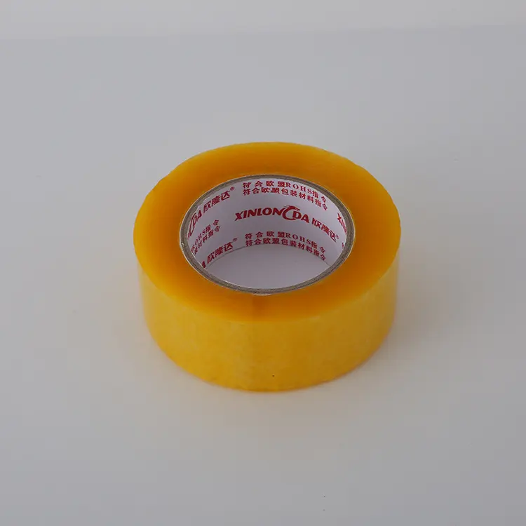 high quality yellowish adhesive packing tape 2 x 100 Transparent yellow Color Acrylic Adhesive BOPP Packaging Tape