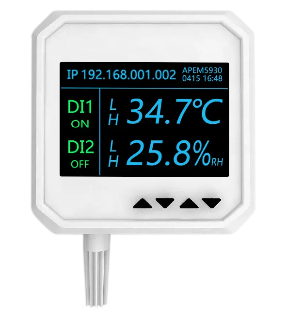 Контроллер температуры и влажности сети с цветным экраном, протокол Modbus