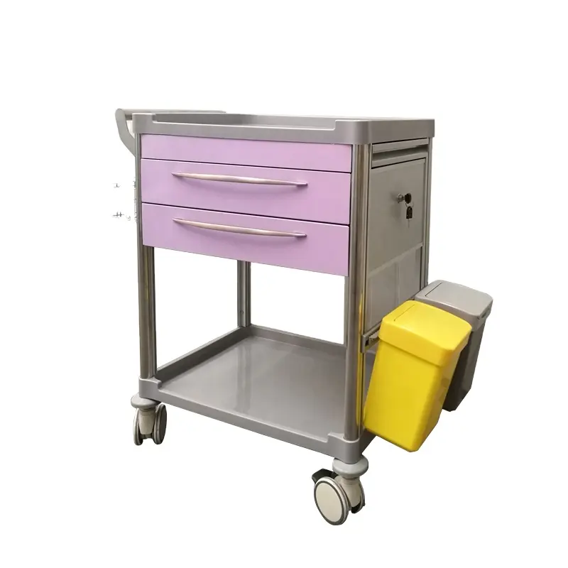 Hospital Trolley Customized Color Treatment Carts Hospital Medical Use Abs Medicine Trolley