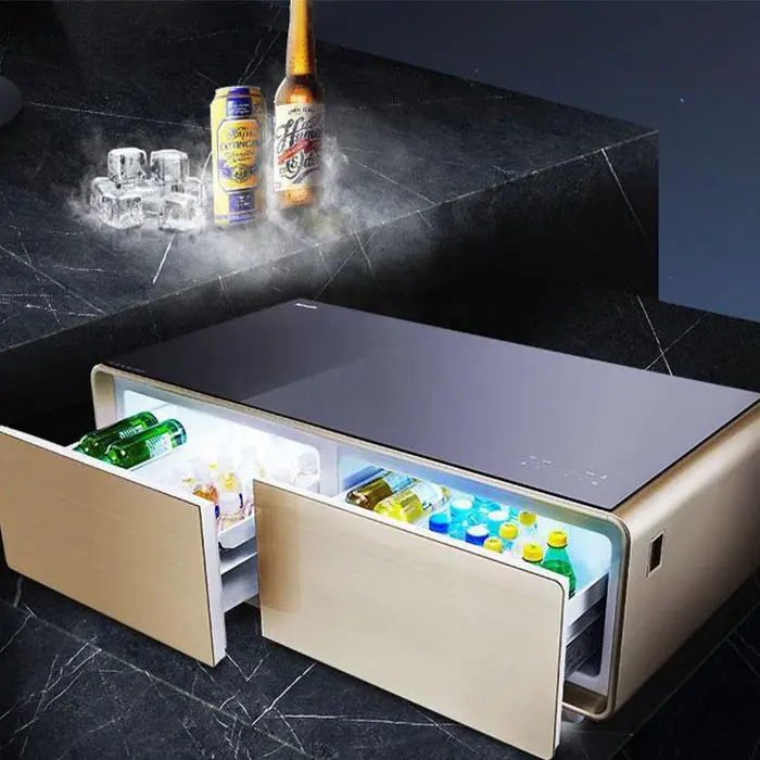 Smart Table Fridge With Wireless Charging, USB and Power Socket Smart Refrigerator