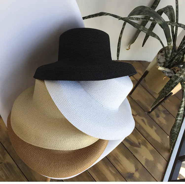 Summer strapping wide-brimmed fashionable Holiday beach straw hat