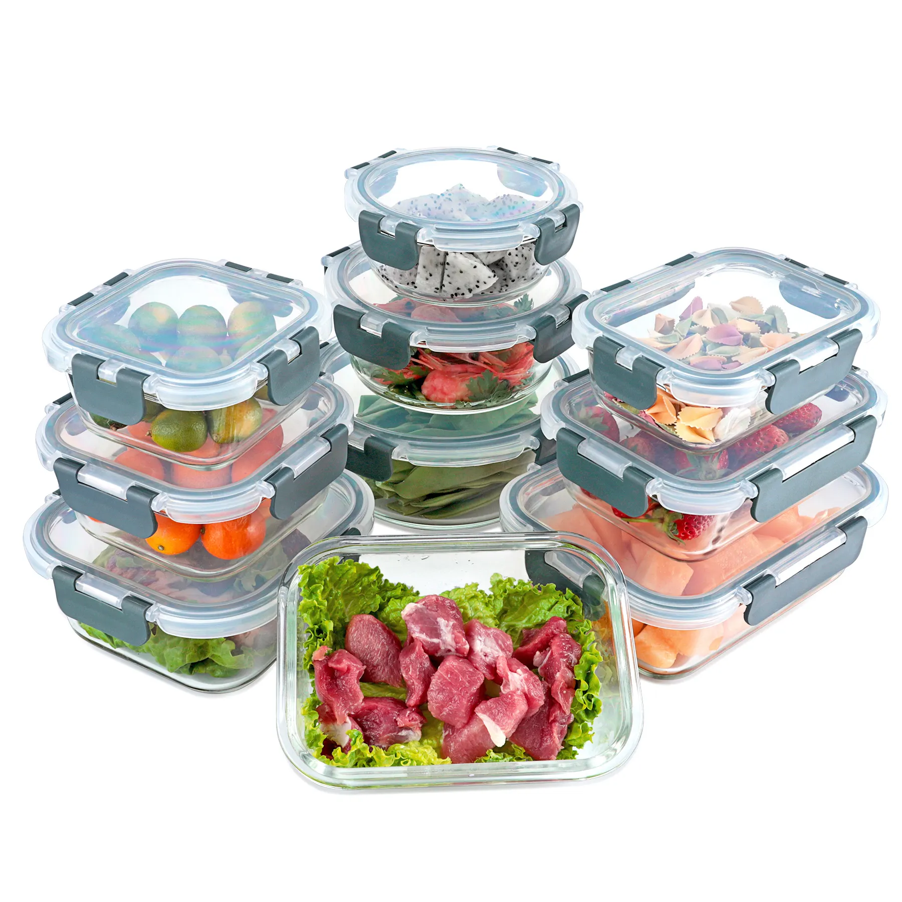 Горячая продажа Ланч-бокс для микроволновой печи Ланчбокс стеклянный контейнер для еды набор с крышкой