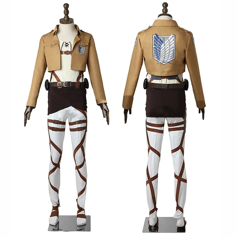 Attack on Titan Cosplay Mikasa Ackerman Jackets Coats Top Anime Cosplay Costume ecoparty