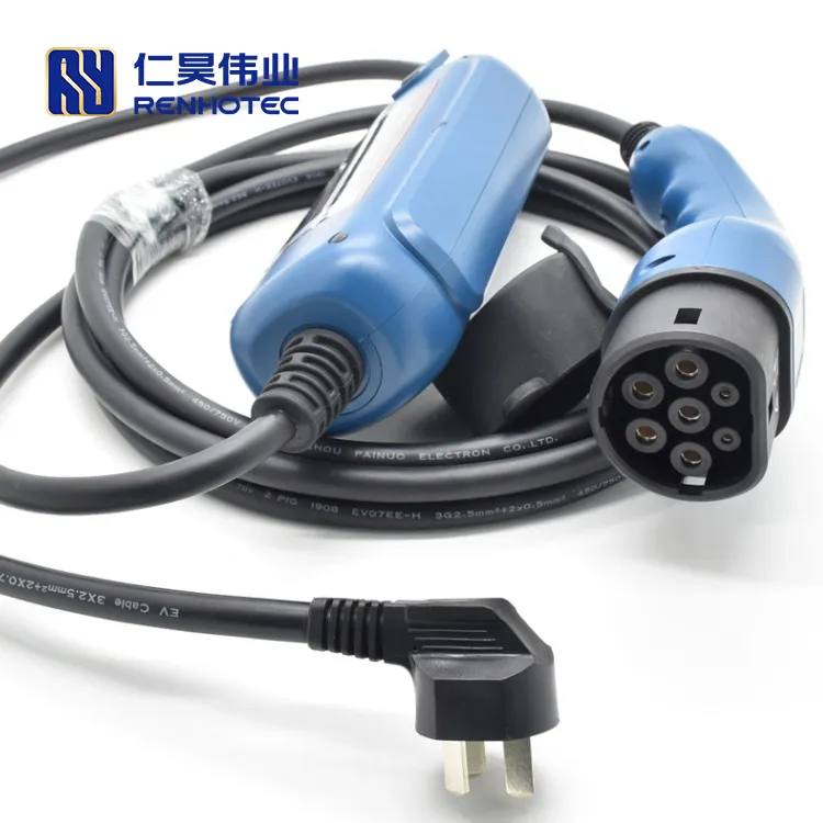 Cable Charging AC Car Charger Connector HV Power Plug Portable EV Charger 1000V Mode 2 16A 32A IEC Type 2