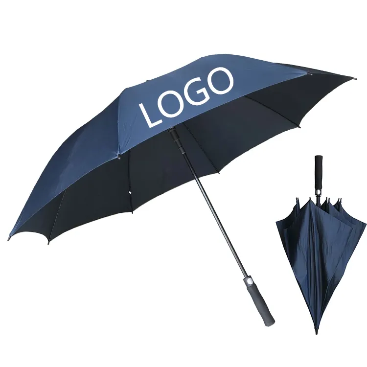 YS-7017 Factory Supply Advertising Umbrella Promotion Custom Logo Big Size Large Auto Open Windproof Straight Golf Umbrella