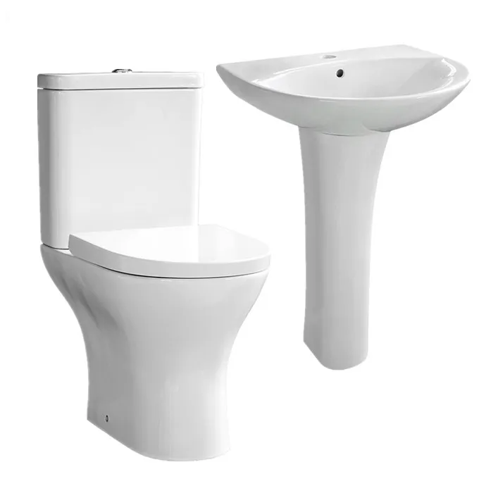 Luxury water closet complete washdown two piece toilet and basin stand toilet suites