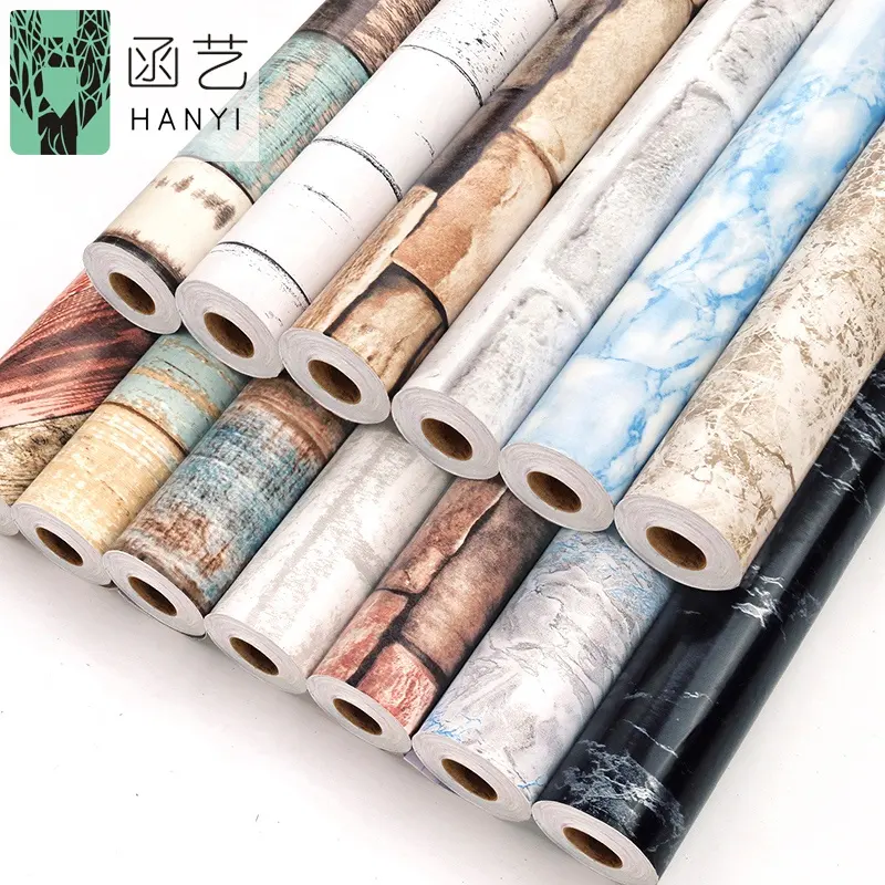 Wall Paper Self Adhesive Factory Hanyi Wallpapers Home Decoration 3D PVC Wallpaper