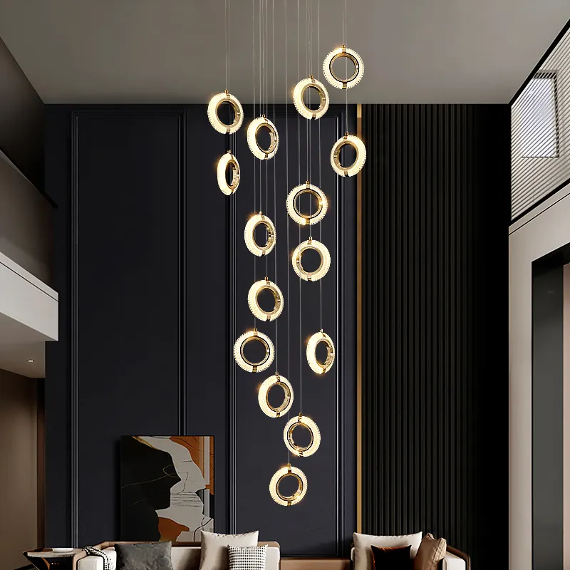 2022 современная роскошная круглая подвесная спиральная акриловая люстра, подвесная Потолочная люстра для гостиной, лестницы, длинная люстра