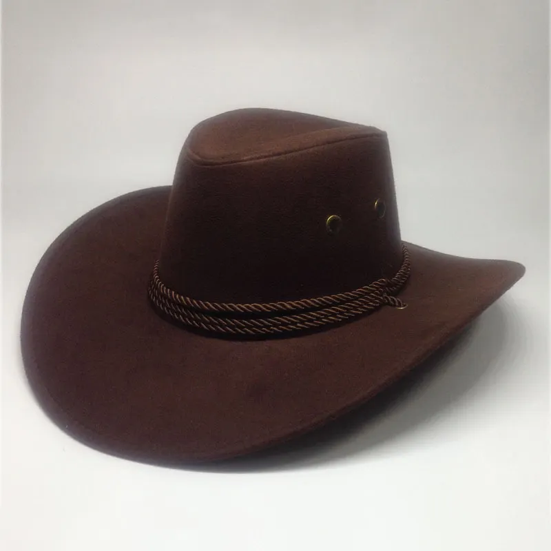 Новый дизайн, модная ковбойская Повседневная шляпа из искусственной кожи для взрослых в западном стиле от солнца, оптовая продажа, широкие ковбойские шляпы из коровьей кожи