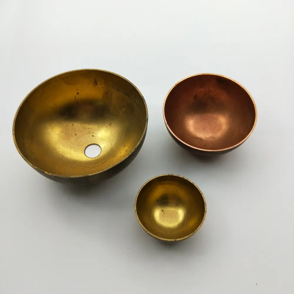 Wholesale 19mm To 300mm Brass Hollow Perforated Punched Hole Through Or Blind Hole Brass Half Ball Sphere Or Hemisphere Hollow