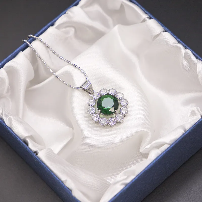 Wedding Jewelry Set Emerald 925 Sterling Silver Jewellery Set for Wemen Girl