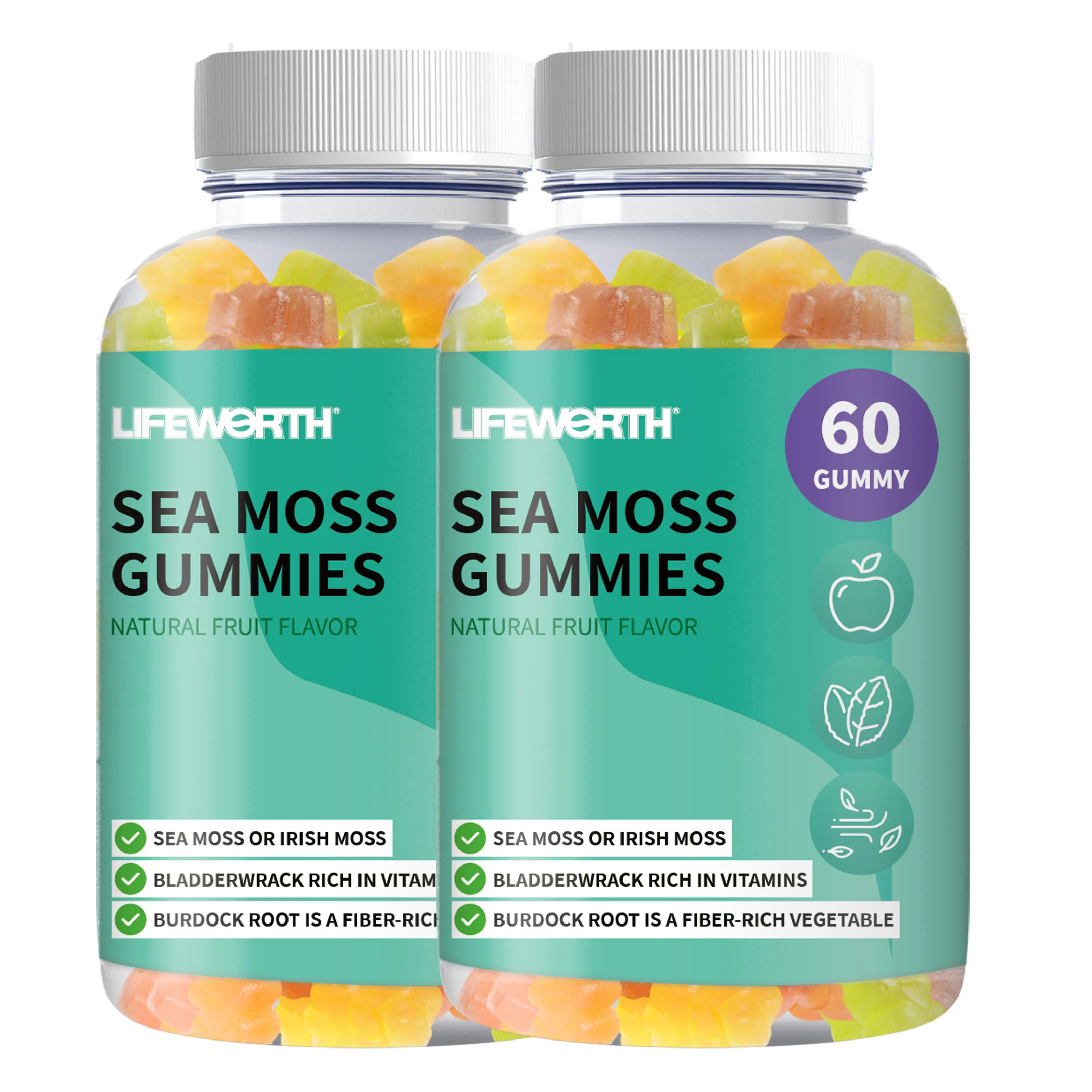 Wholesale Vegetarian Irish Sea Moss Gummy Dietary Supplement Immune Support Sea Moss Gummies