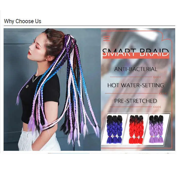 Synthetic Hair Yaki Ombre Braiding Pre Stretched Expression Wholesale Jumbo Hair Braid Crochet Braids For African Hair Extension