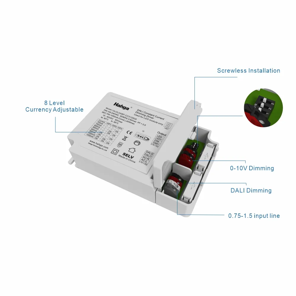 40W Constant Current Professional Manufacture 10W 20W 30W 50W 60W 300ma 500ma 900ma 1200ma Dali Dimmable Led Driver Power Supply