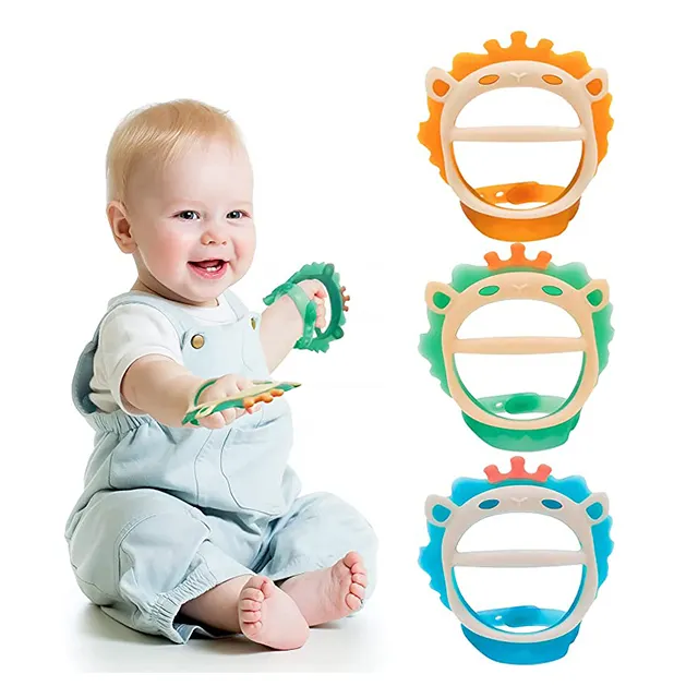 BPA Free Wholesale Soft Silicone Baby Teething Chewing Toy Adjustable Size Baby Teether