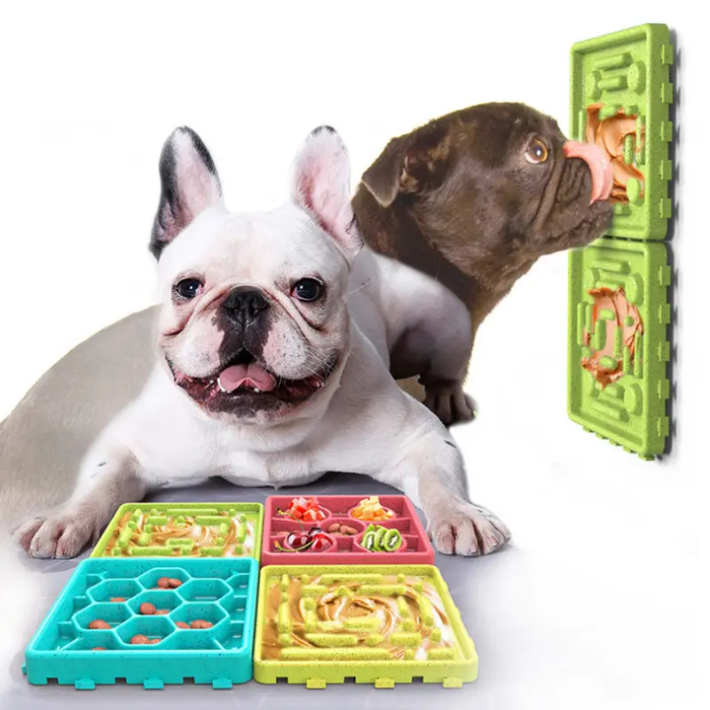 Durable 4-pack Anti-choke pets bowl dog slow feeder bowl dog bowls